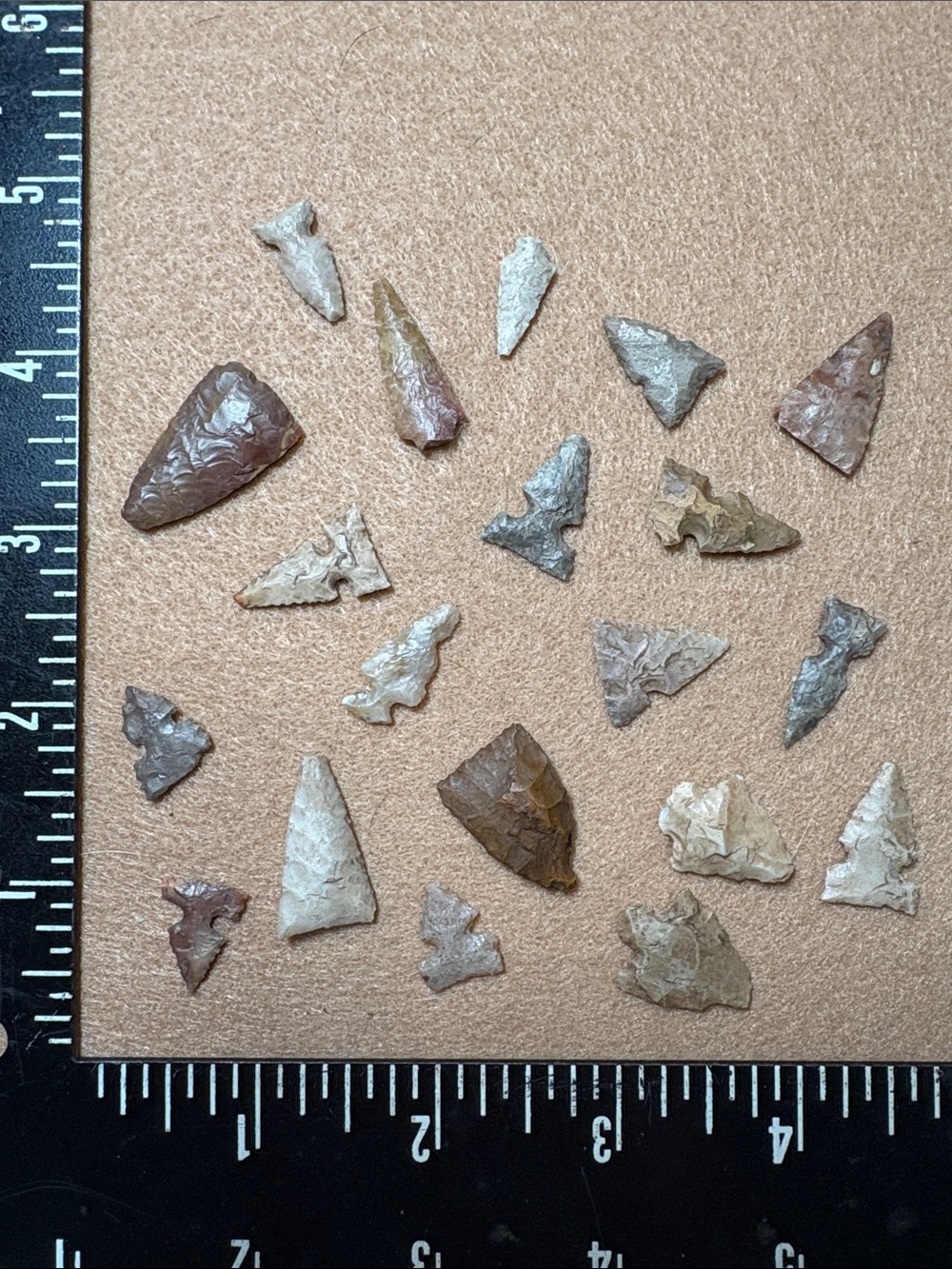 20 Mini arrowheads from Nocona Texas. In our family since late 1950’s.